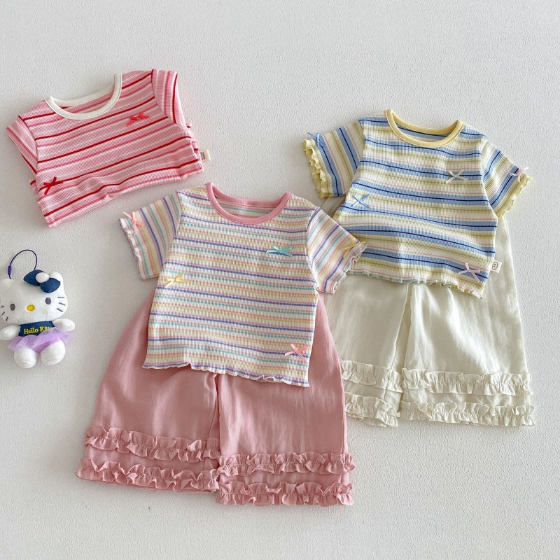 【BABY&KID】夏新作無地フリルストレートパンツSK105910