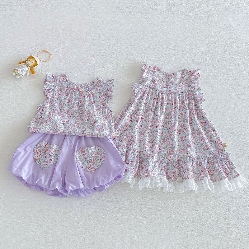 【BABY&KID】夏新作小花柄総柄ワンピース、セットアップSK105904