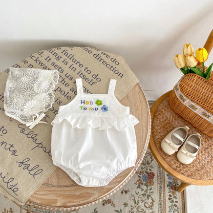 【BABY】夏新作 刺繍キャミロンパースSK090305