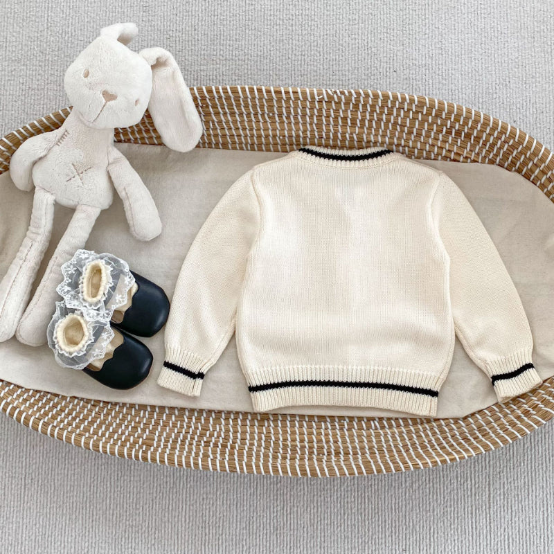 【BABY&KID】リボン付きニットカーディガンSK092724