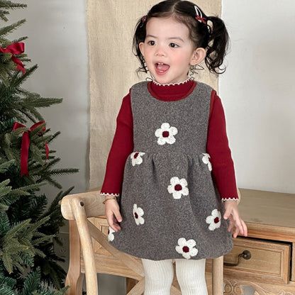 【BABY】冬新作レトロ花柄ジャンパースカートSK102724