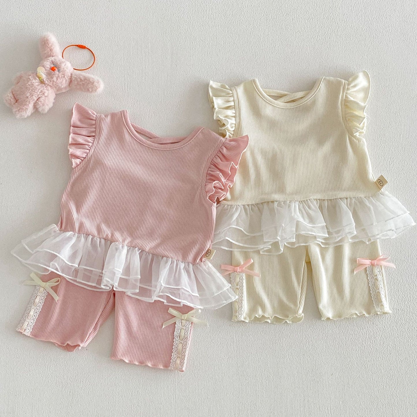 【BABY&KID】夏新作 レース切替Tシャツ&ショートパンツSK105116