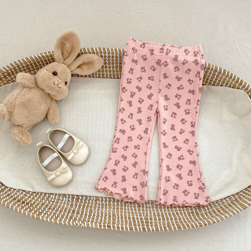 【BABY&KID】小花柄、くまベルボトムパンツSK100825