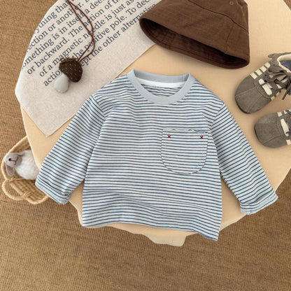 【BABY&KID】ポケット付きボーダーTシャツSK100212