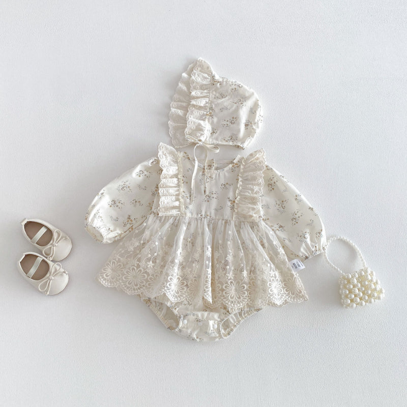 【BABY】小花柄レースロンパースSK103604