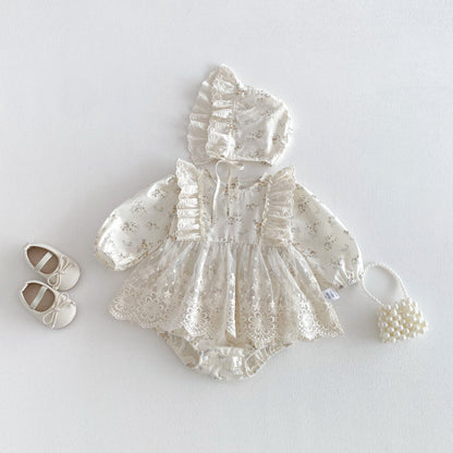 【BABY】小花柄レースロンパースSK103604