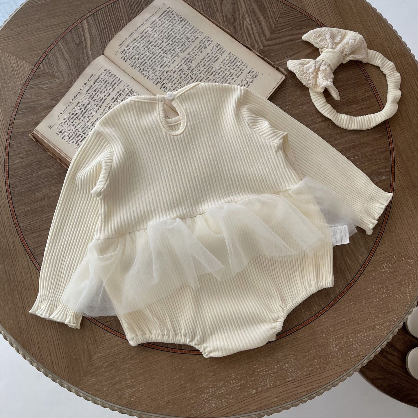【BABY&KID】韓国風 レースワッフルロンパースSK021701