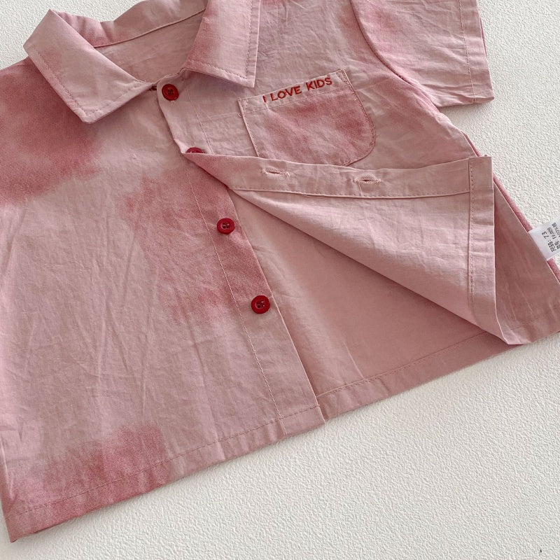 【BABY】夏新作ピンクシャツ＆ショートパンツSK104616