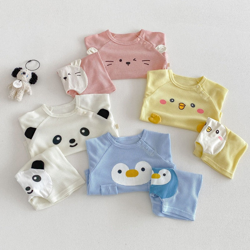 【BABY&KID】夏新作ワッフルカートゥーンセットアップSK105603