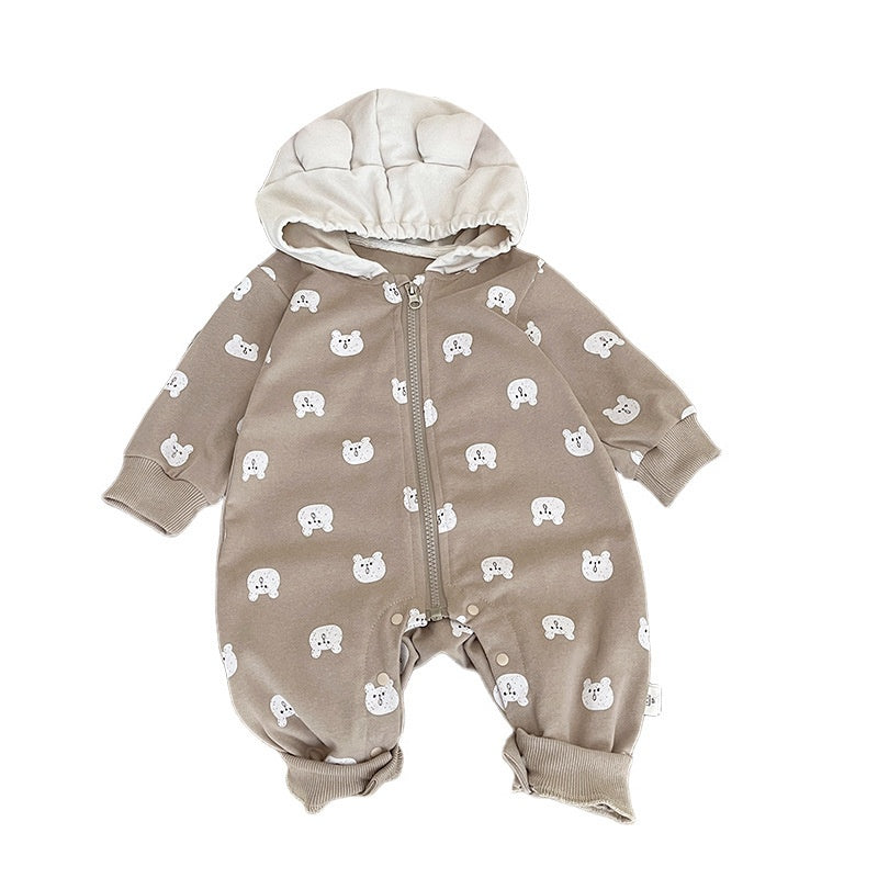 【BABY】くまさんフード付きカバーオールSK104108