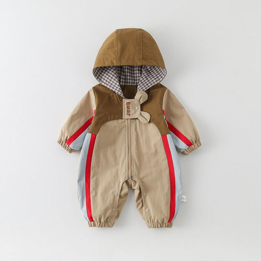 【BABY】配色フード付きカバーオールSK104210