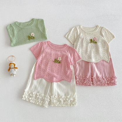 【BABY&KID】夏新作透かし編みトップスSK105518