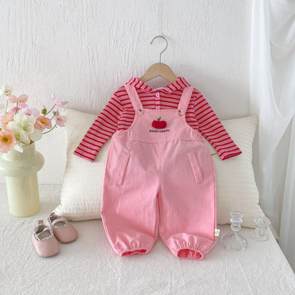 【BABY&KID】ボーダーフーディ、りんごサロペットSK100840
