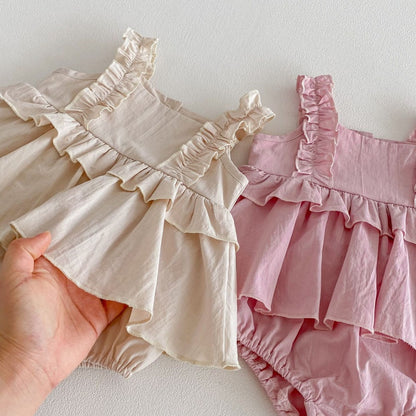 【BABY】夏新作韓国風フリルロンパースSK104605