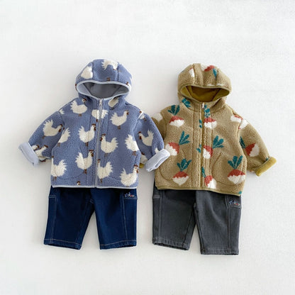 【BABY&KID】冬新作カートゥーン裏起毛ジャケットSK108517