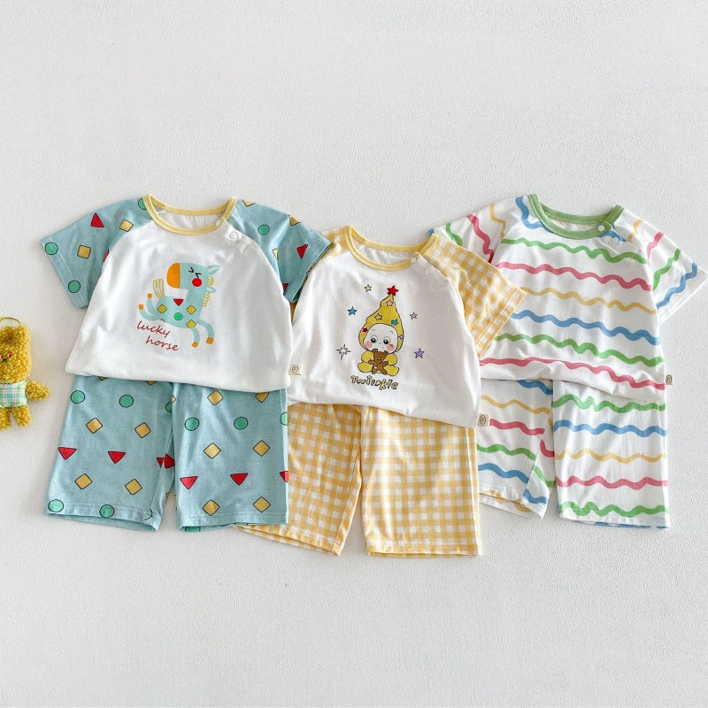 【BABY&KID】夏新作カートゥーンプリントセットアップSK105601