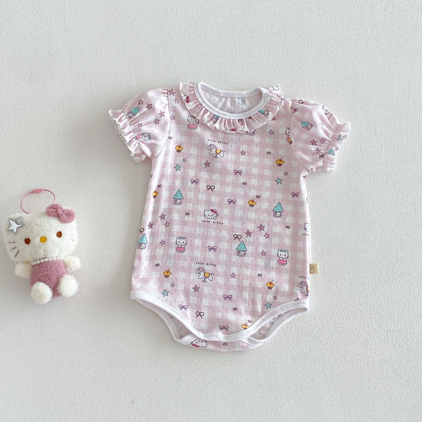 【BABY】夏新作 フリル襟小花柄ロンパースSK105124