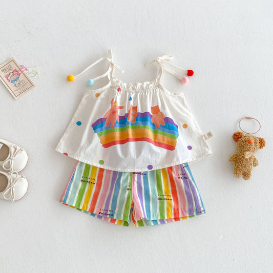 【BABY&KID】夏新作 レインボーセットアップSK080602