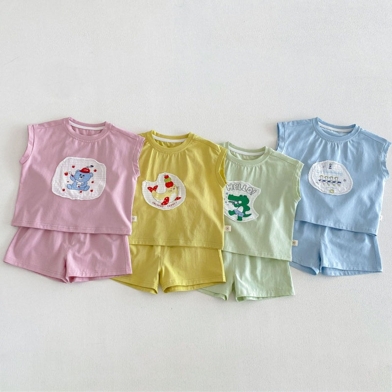 【BABY&KID】夏新作ワッペンセットアップSK105517