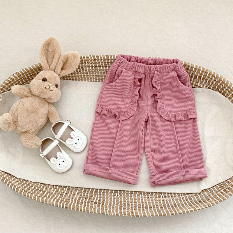 【BABY&KID】コーデュロイポケットフリルストレートパンツSK100827