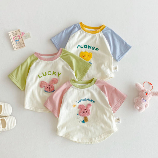 【BABY&KID】夏新作 カラーバリショートTシャツSK072006