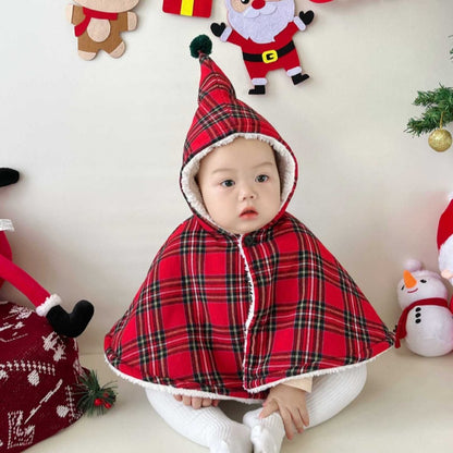 【BABY】クリスマスチェックポンチョSK102829