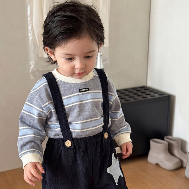 【BABY&KID】星柄サロペット、ボーダートレーナーSK107017
