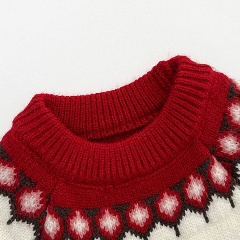 【BABY】冬新作くまハート柄ニットカバーオールSK103217