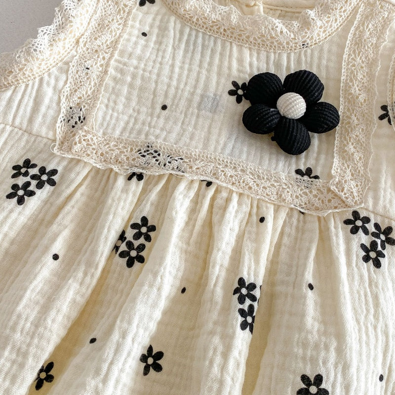 【BABY】夏新作韓国風ノースリーブ刺繍ロンパースSK105007
