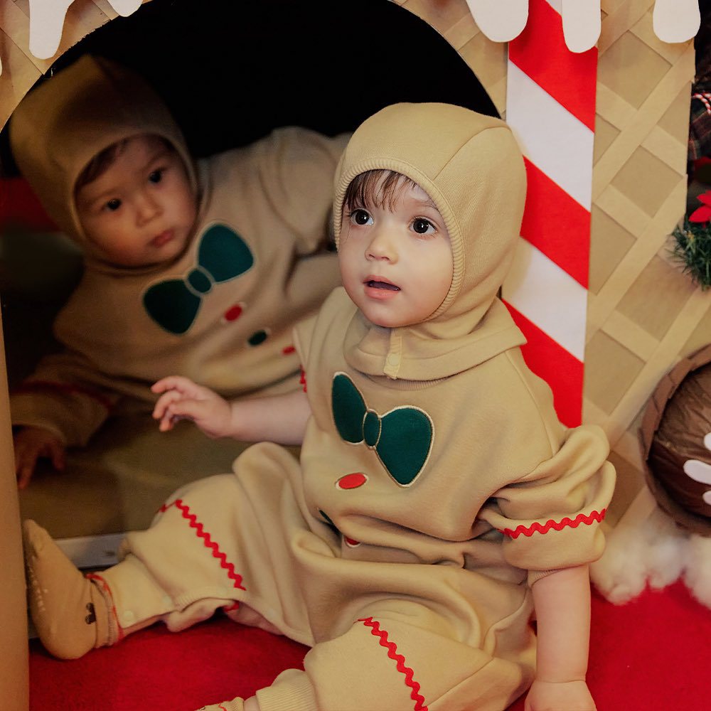 【BABY】韓国風クリスマスクッキー柄カバーオールSK102801