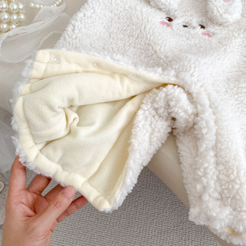 【BABY】冬新作うさぎデザイン裏起毛サロペットSK102702