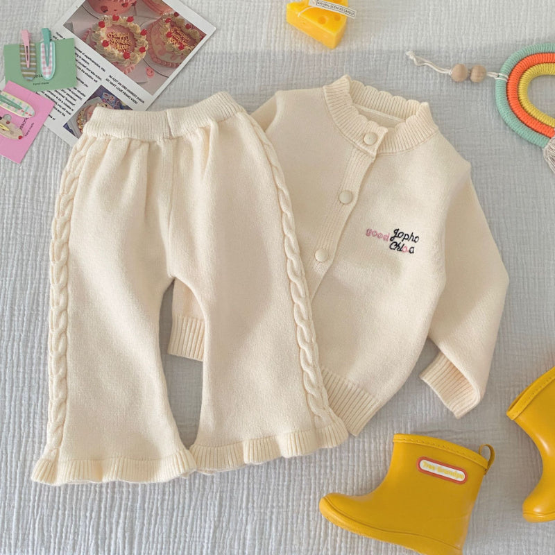 【BABY】英字刺繍カーディガン&パンツSK092908