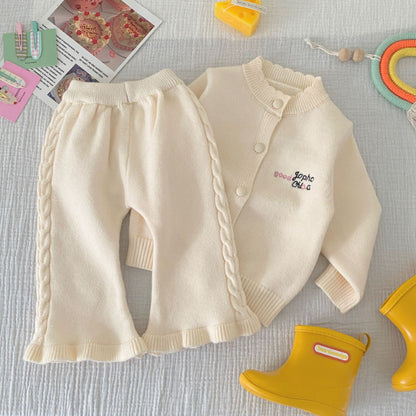 【BABY】英字刺繍カーディガン&パンツSK092908