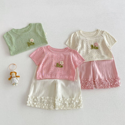 【BABY&KID】夏新作透かし編みトップスSK105518