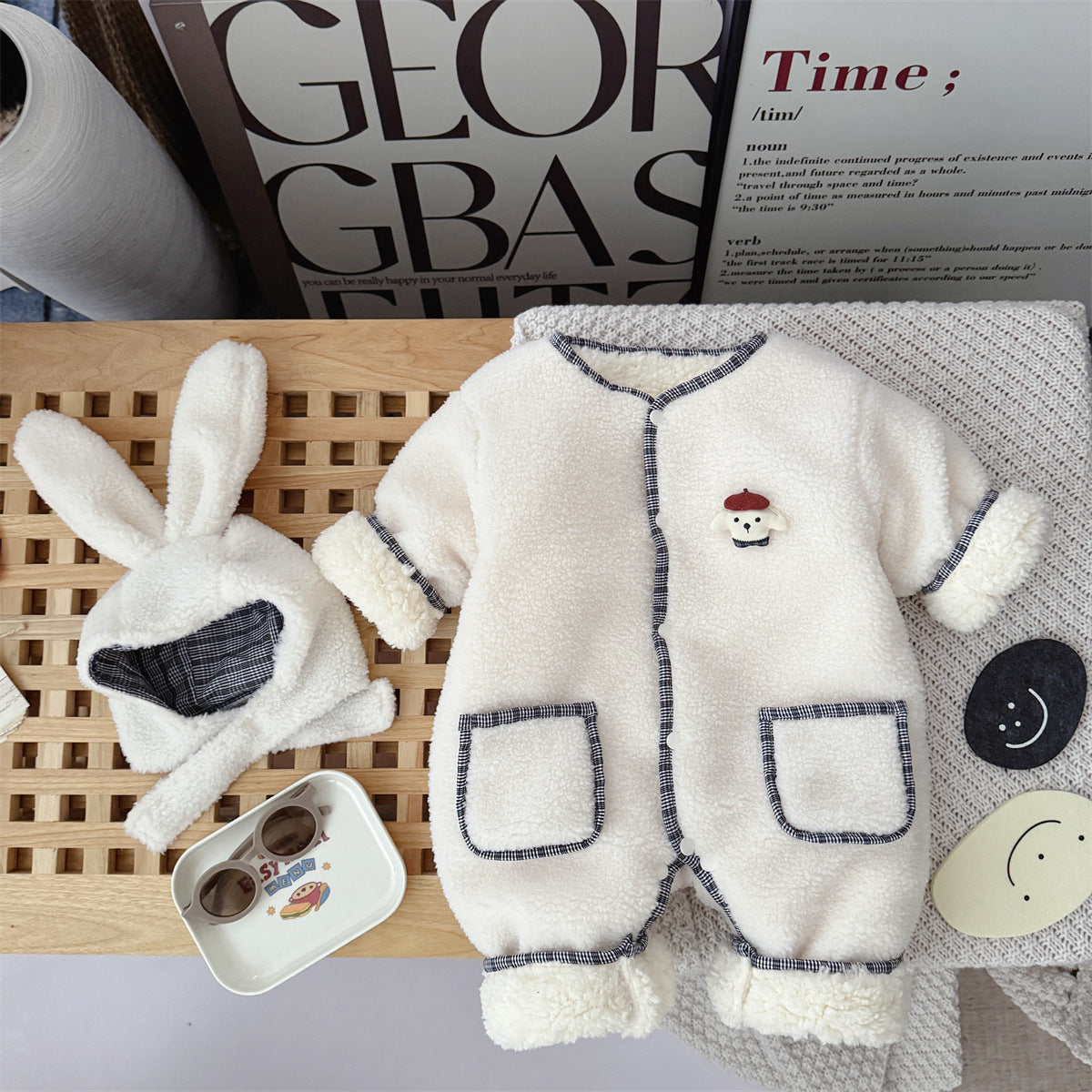 【BABY】冬新作シープボアカバーオール&フードSK103213