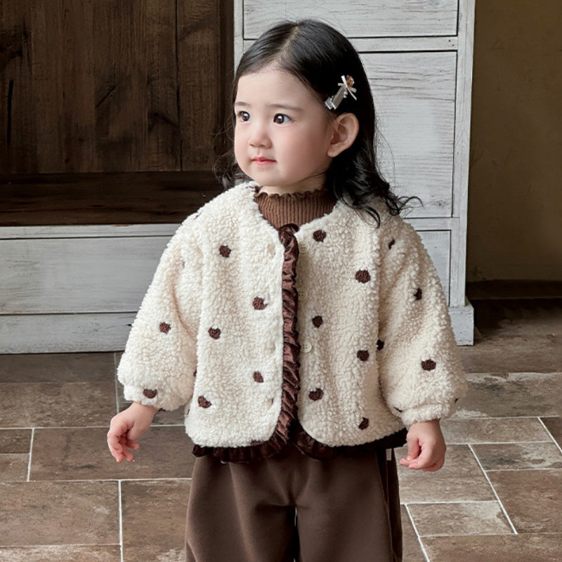 【BABY】冬新作ボアドットフリルアウターSK103119