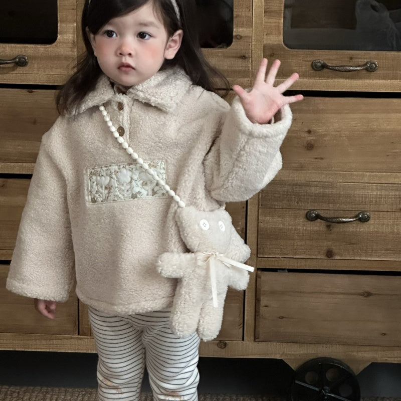 【BABY&KID】冬新作あったかボア レースアクセントジャケットSK103125