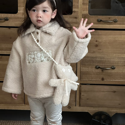 【BABY&KID】冬新作あったかボア レースアクセントジャケットSK103125