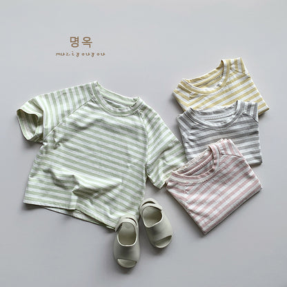 【BABY&KID】夏新作 マカロンカラーボーダーTシャツSK080810
