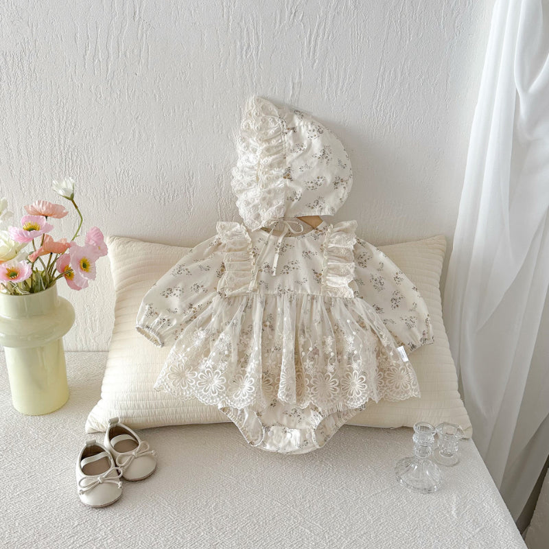 【BABY】小花柄レースロンパースSK103604