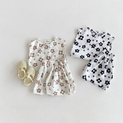 【BABY&KID】夏新作 フラワープリントセットアップSK080209