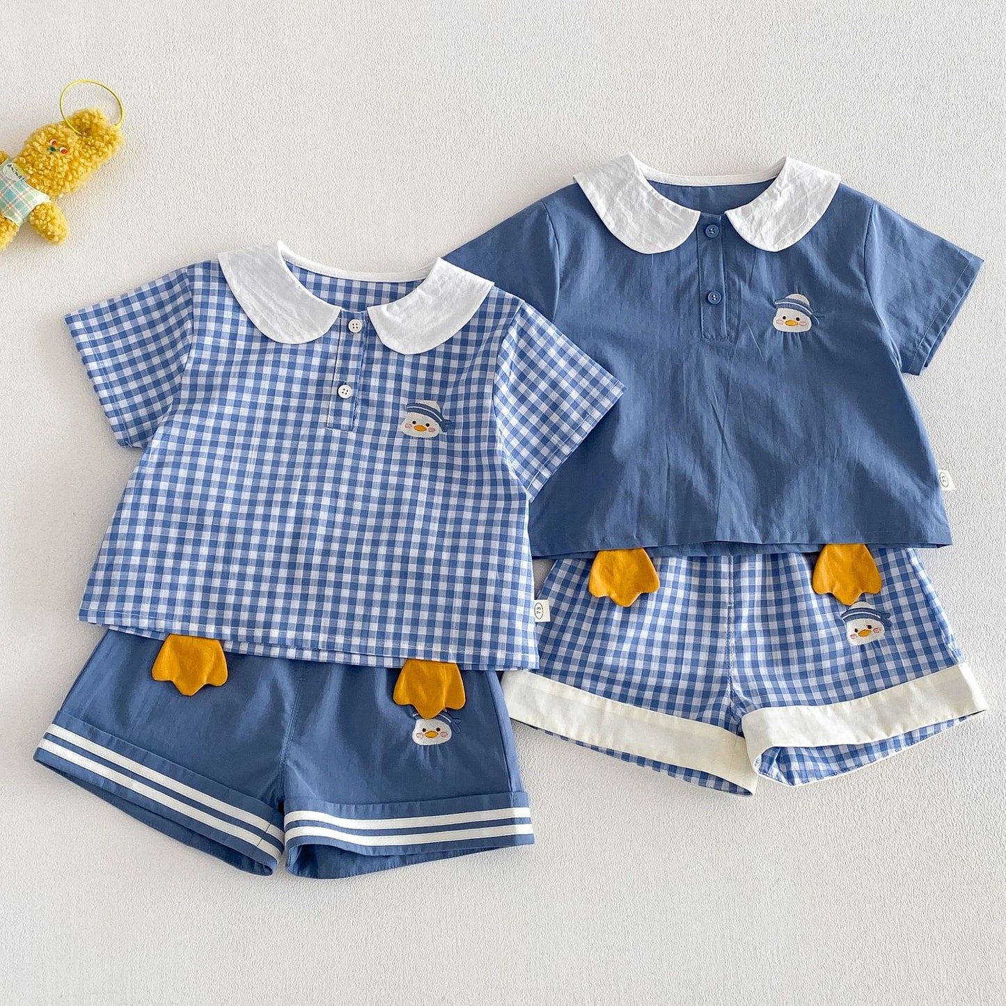 【BABY&KID】夏新作 カートゥーン丸襟Tシャツ、ショートパンツSK105114
