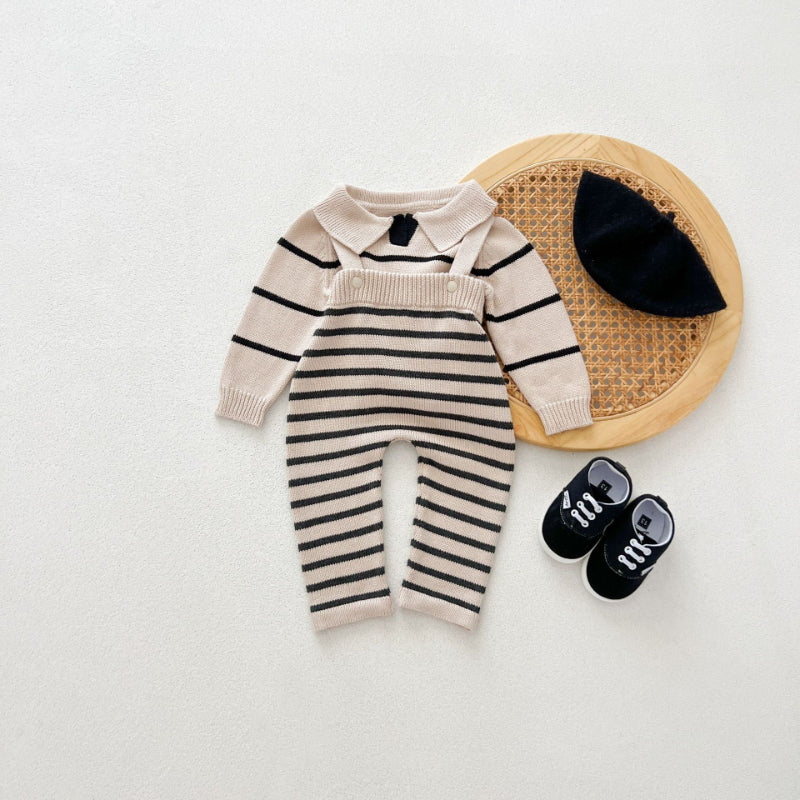 【BABY】ボーダーニットサロペットSK100324