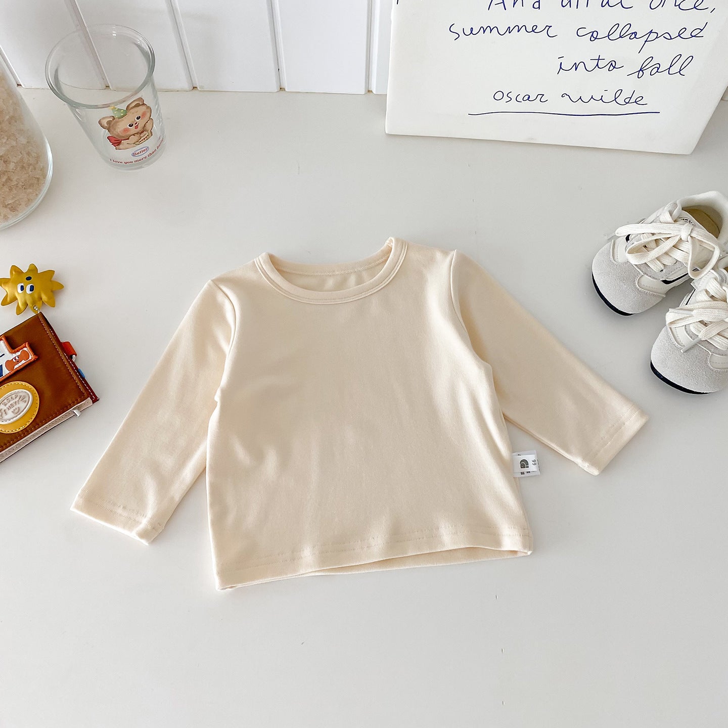 【BABY】ボーダーくまロンパース、無地TシャツSK100447