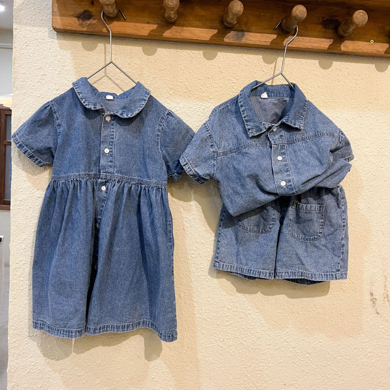 【BABY＆KID】夏新作 オシャレデニムワンピース、セットアップSK063010