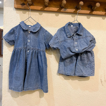 【BABY＆KID】夏新作 オシャレデニムワンピース、セットアップSK063010
