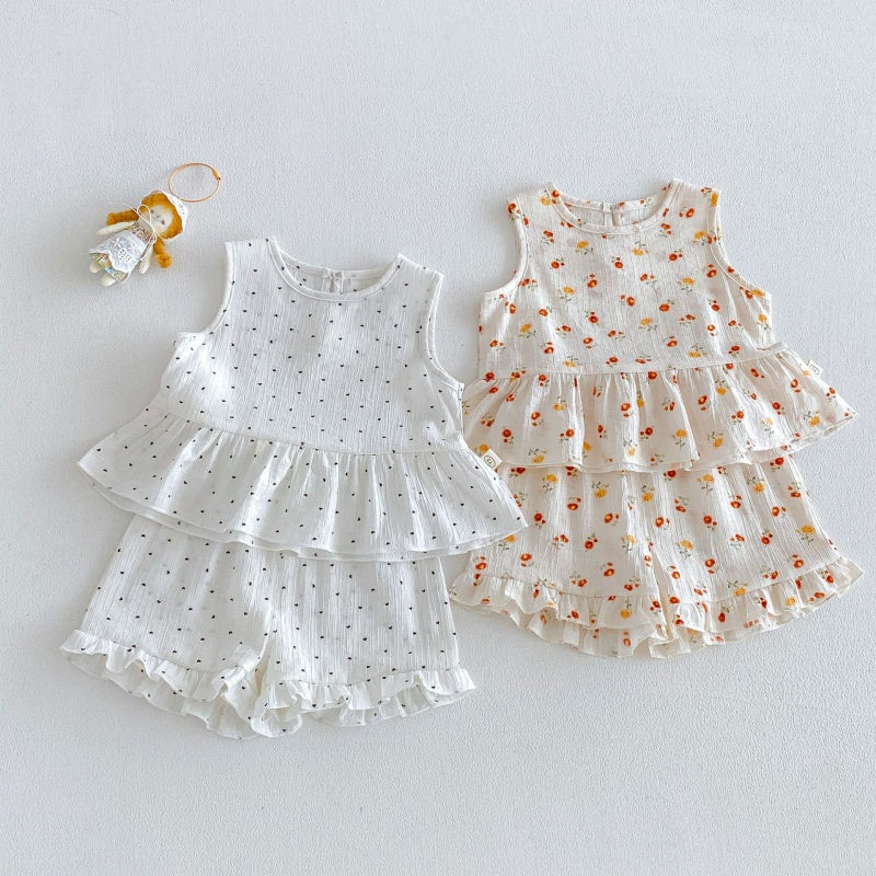 【BABY&KID】夏新作ハート、フラワーセットアップSK105911