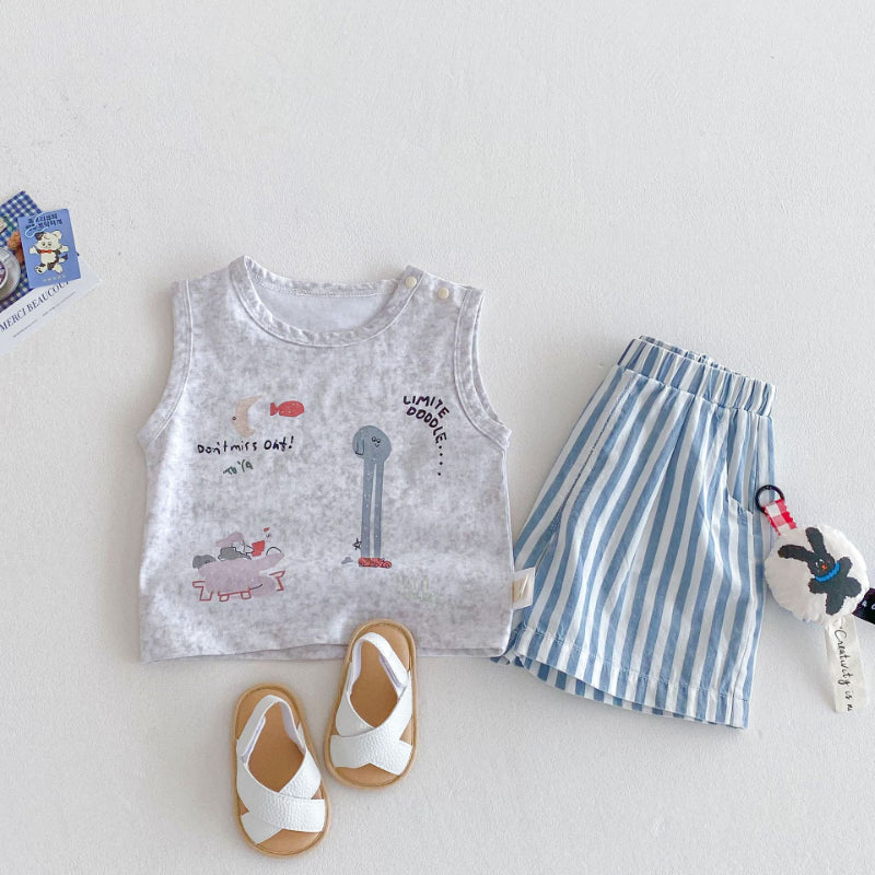 【BABY&KID】夏新作 カートゥーンtシャツ、トライプパンツSK080611