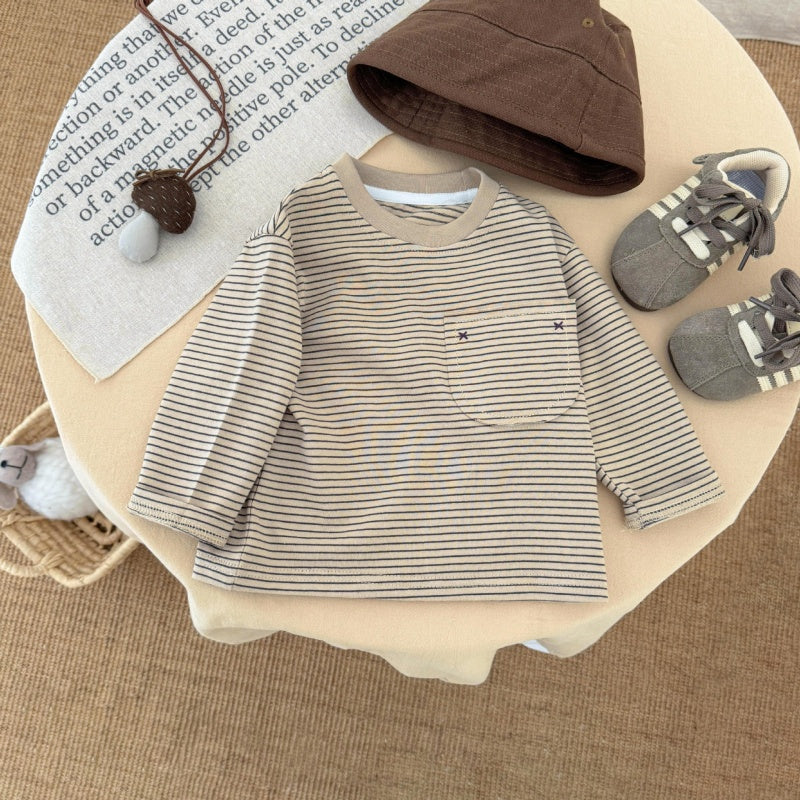 【BABY&KID】ポケット付きボーダーTシャツSK100212