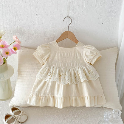 【BABY&KID】夏新作 刺繍花辺ワンピースSK071929
